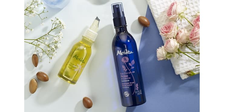 huile d argan visage cheveux eau florale de rose bio Melvita
