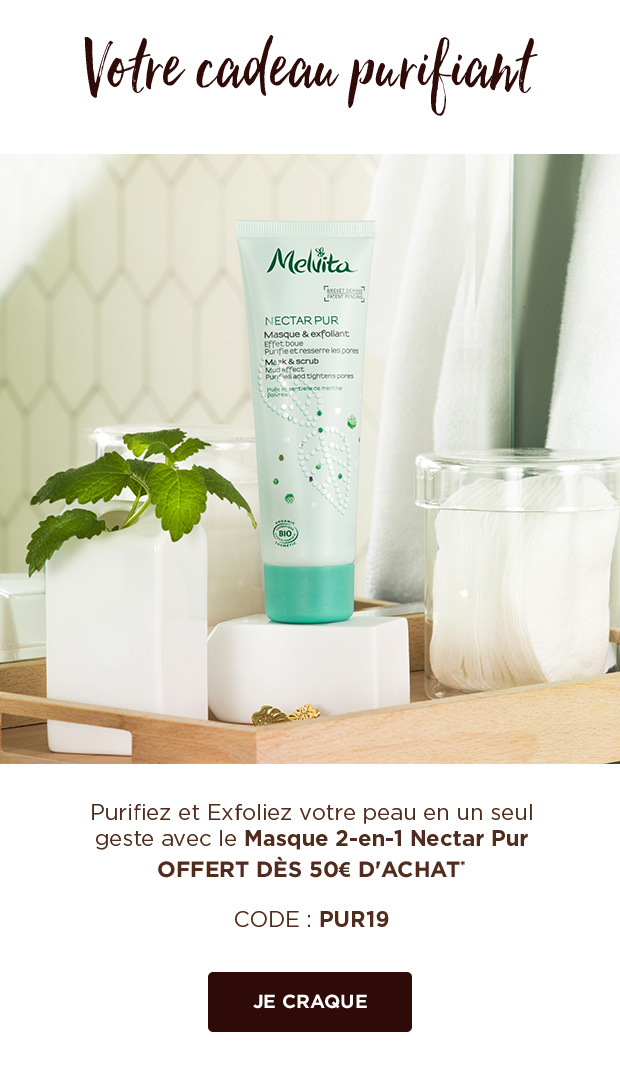 masque purifiant offert dès 50€ d'achat code PUR19