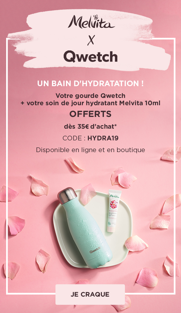 Votre gourde Qwetch et votre soin hydratant Offerts