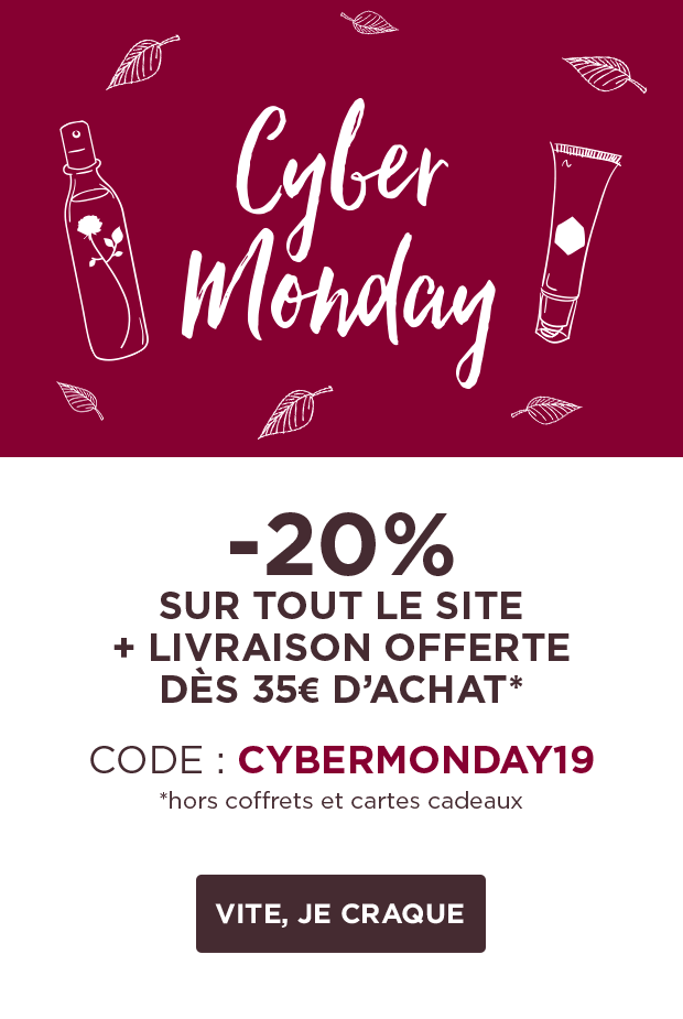 Cybermonday : exclusivité : -20% sur tout le site + livraison offerte dès 35e d'achat