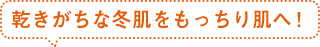 乾きがちな冬肌をもっちり肌へ！